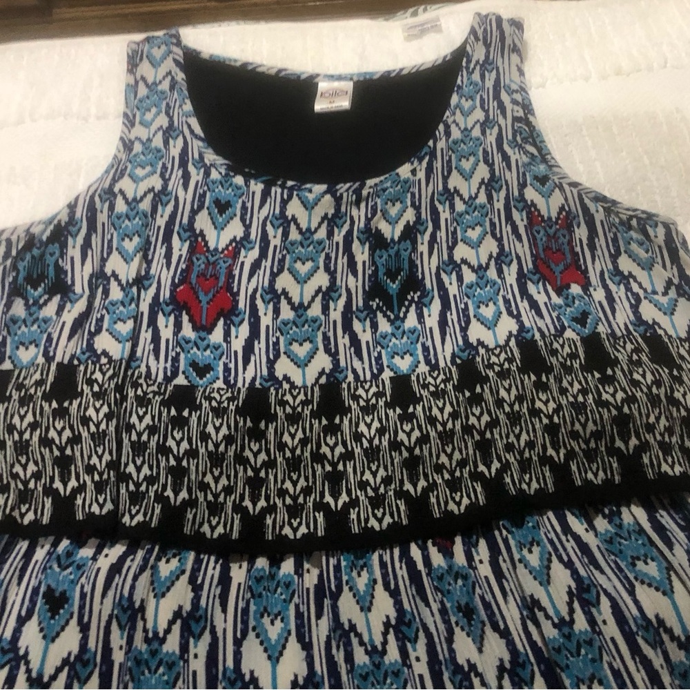 Bila Blue, Black, White, Red Sleeveless Maxi Sundress - Picture 5 of 14